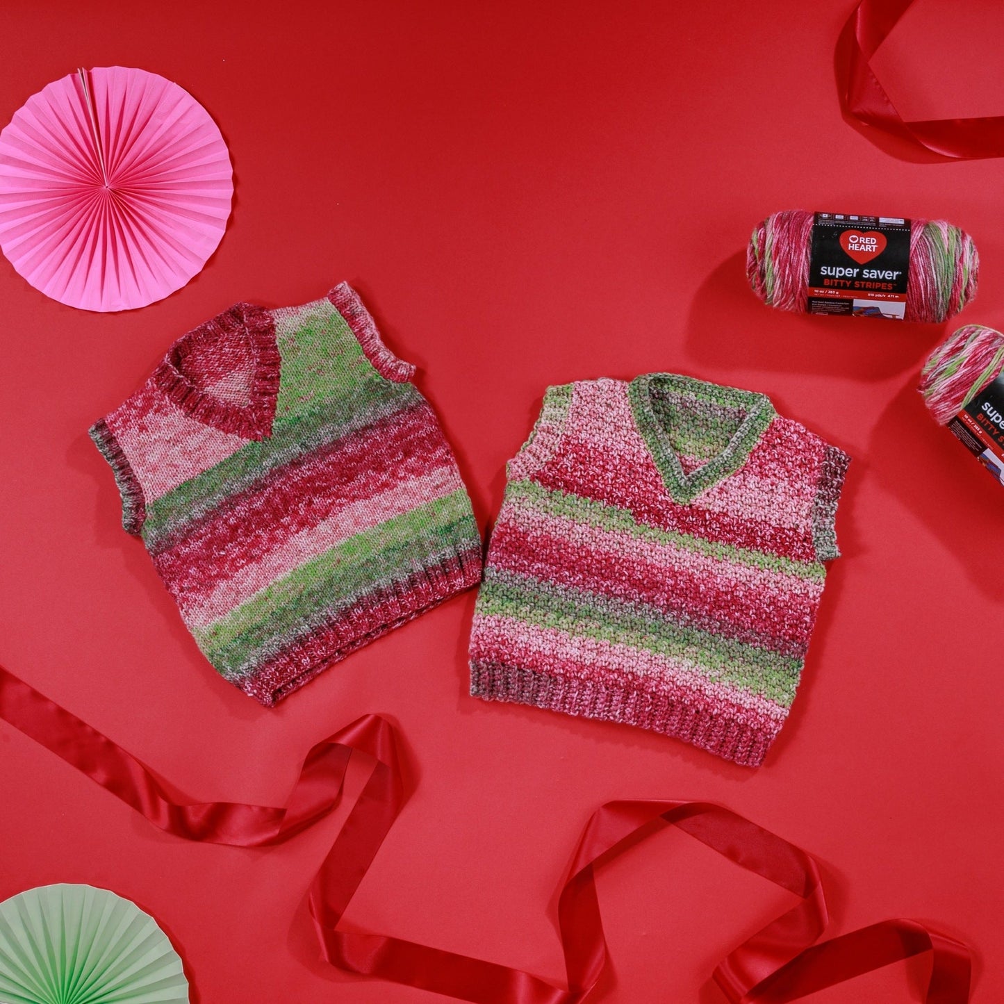Red Heart Super Saver Bitty Stripes Yarn