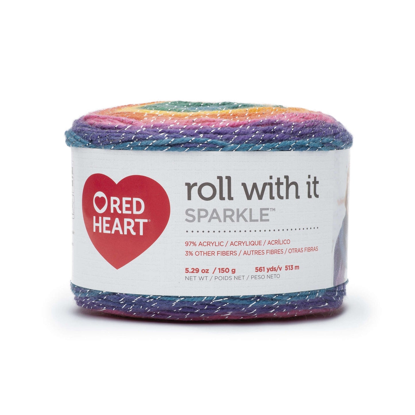 Red Heart Roll With It Sparkle Yarn