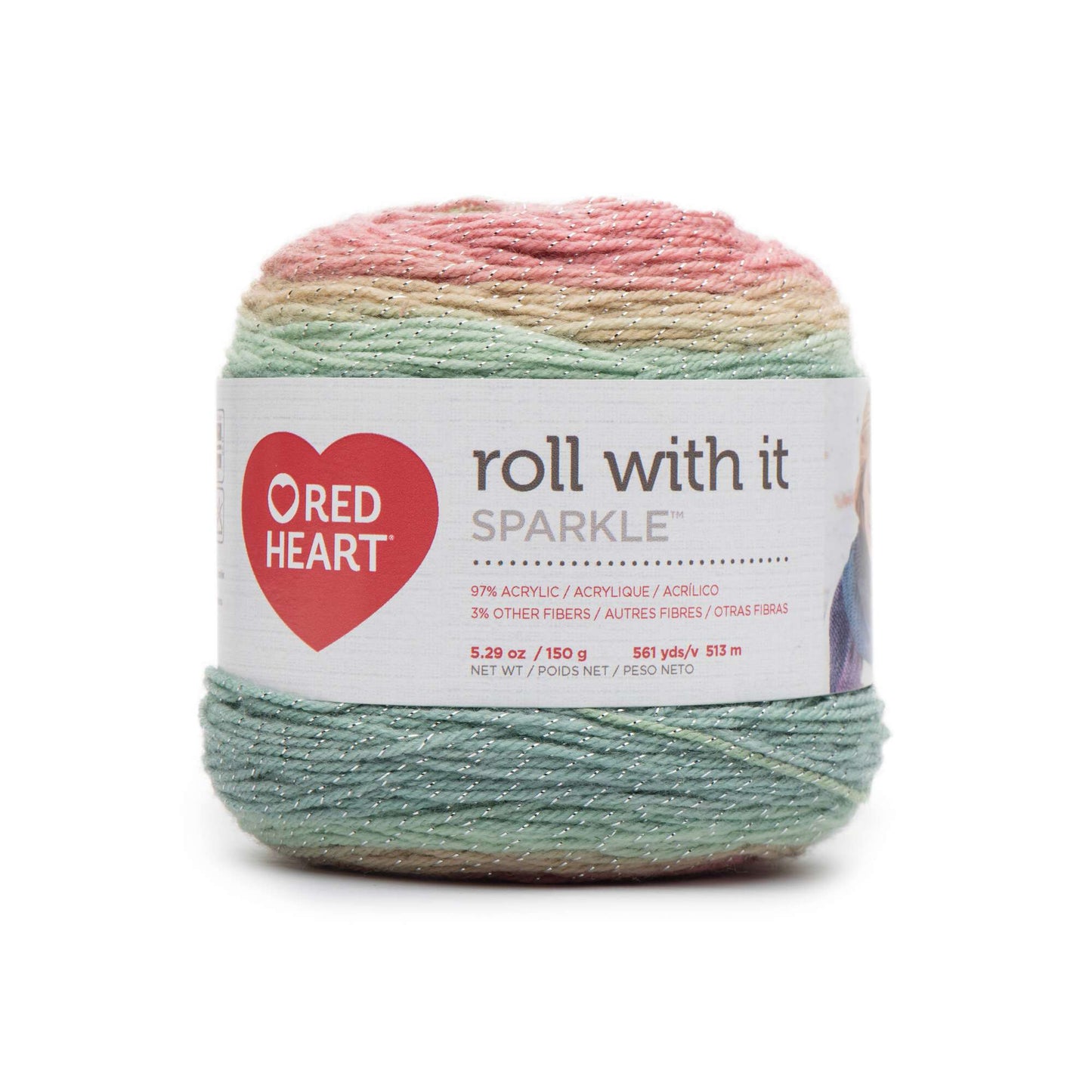 Red Heart Roll With It Sparkle Yarn