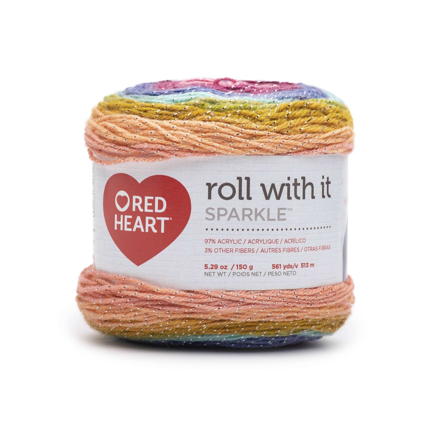 Red Heart Roll With It Sparkle Yarn