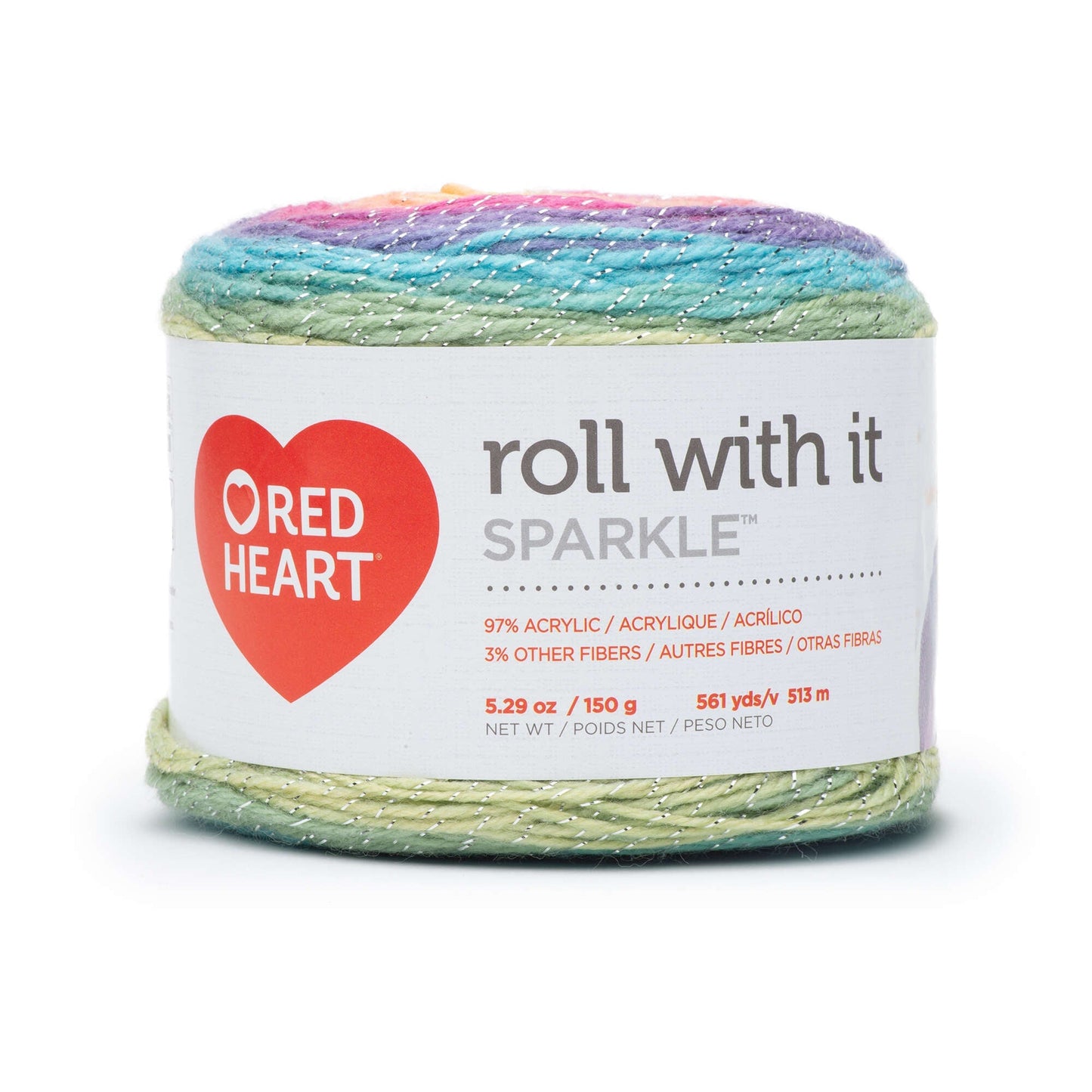 Red Heart Roll With It Sparkle Yarn