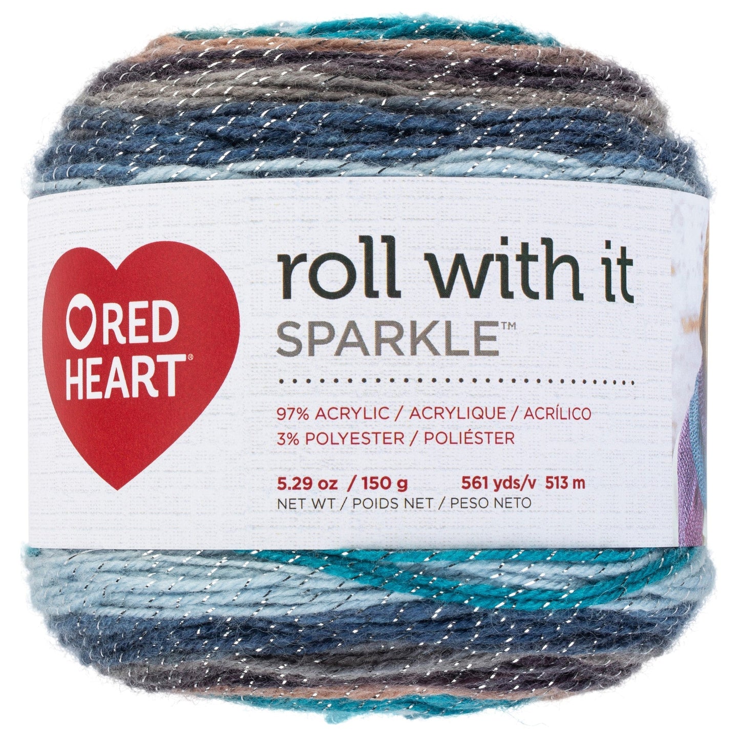 Red Heart Roll With It Sparkle Yarn