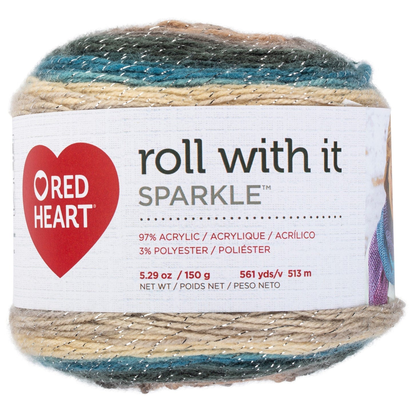 Red Heart Roll With It Sparkle Yarn