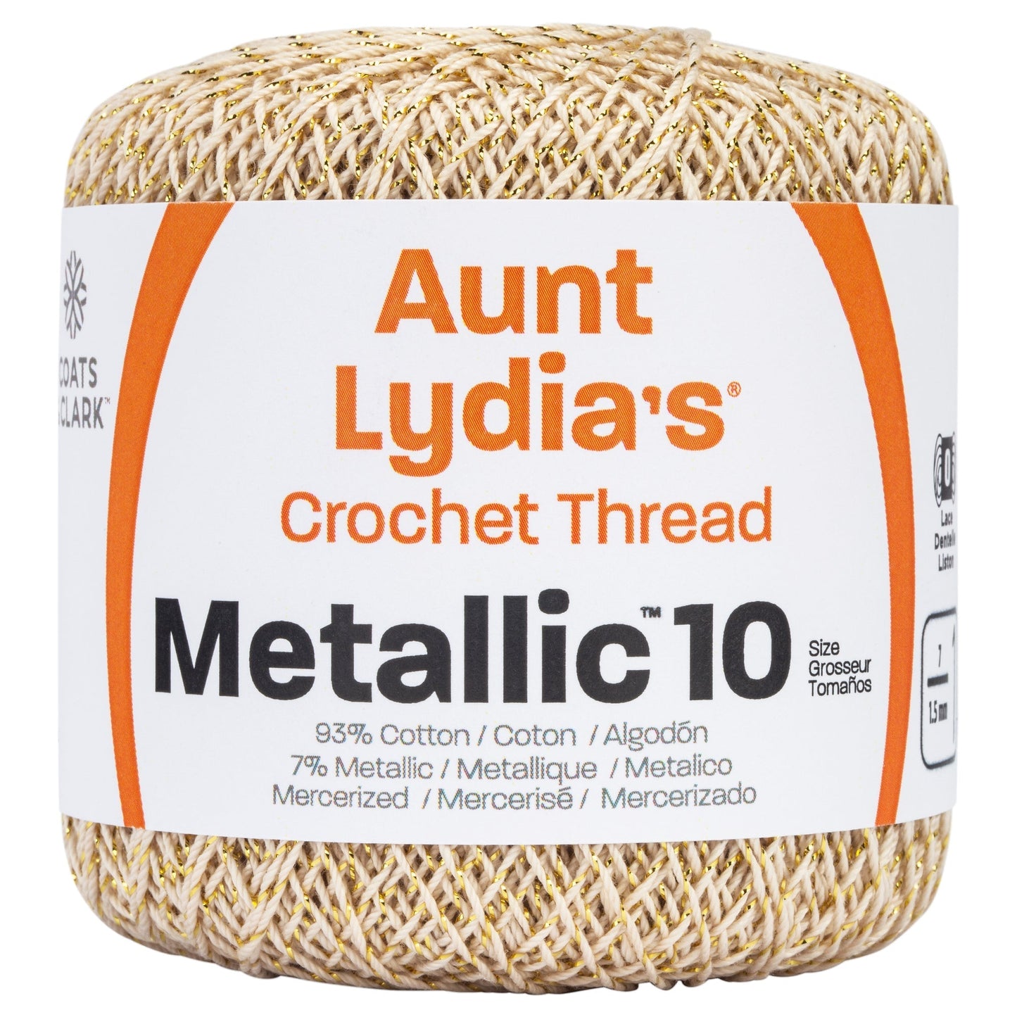 Aunt Lydia's Metallic Crochet Thread Size 10