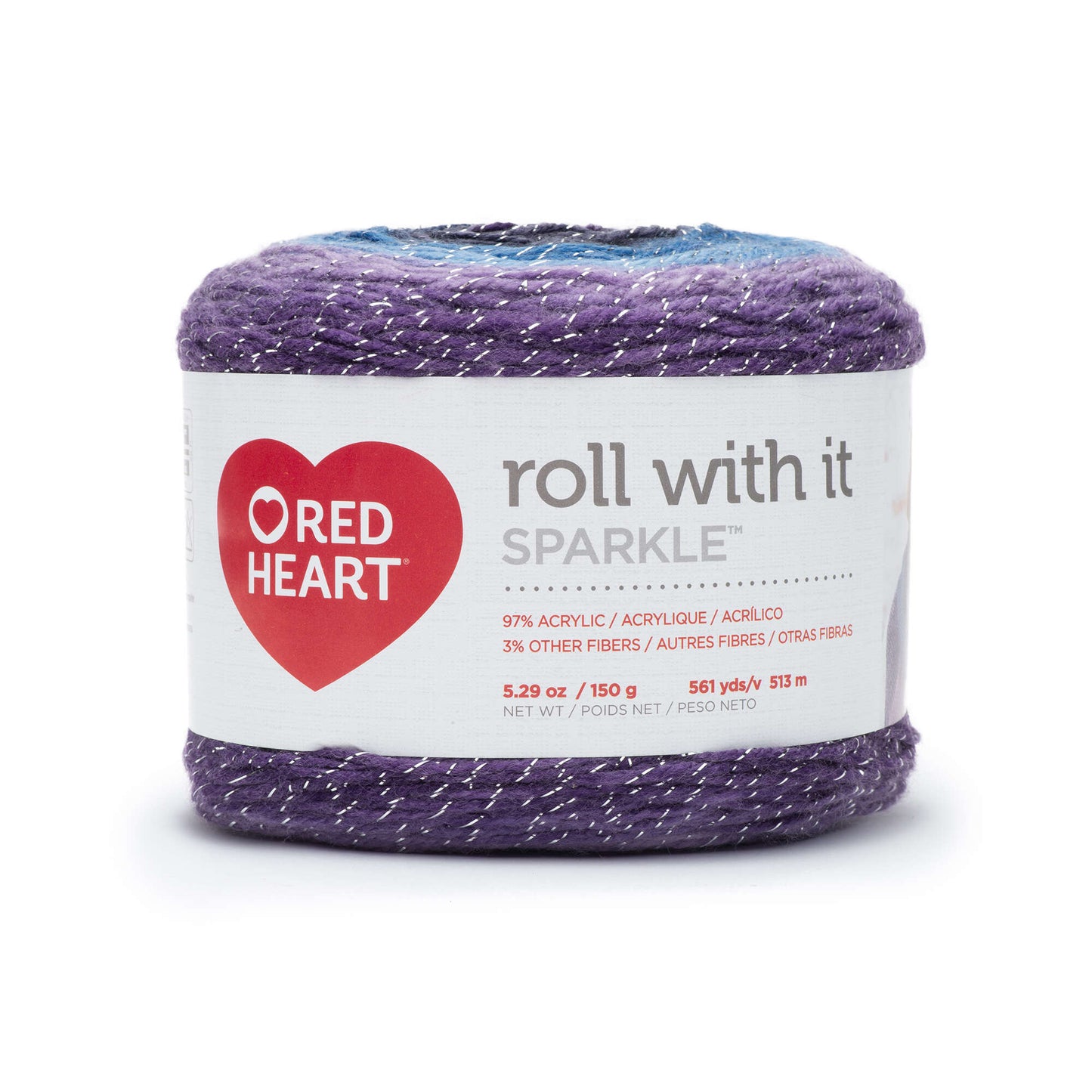 Red Heart Roll With It Sparkle Yarn - Clearance shades