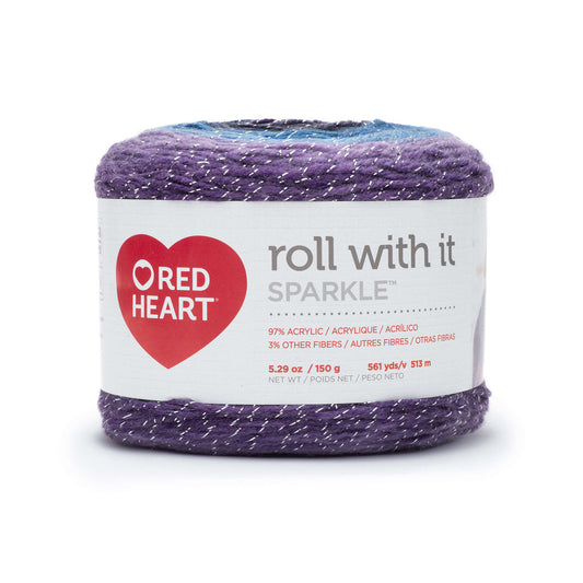Red Heart Roll With It Sparkle Yarn - Clearance shades