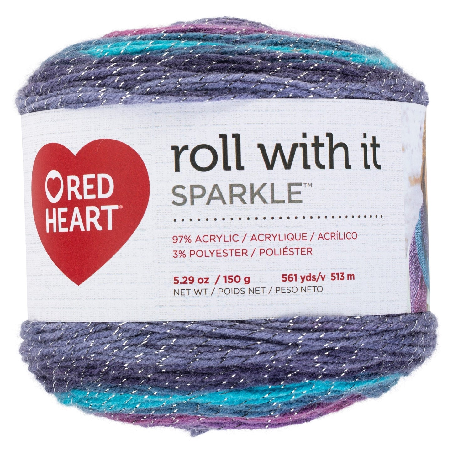 Red Heart Roll With It Sparkle Yarn